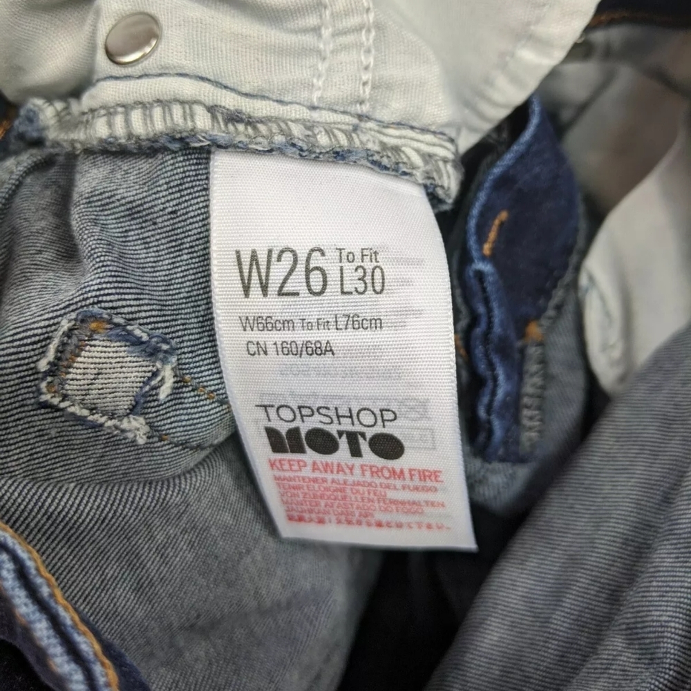 Topshop Moto Jamie High Rise Skinny Jeans Dark 26 - Picture 5 of 5
